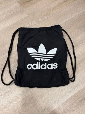 adidas Black Drawstring Trefoil Backpack